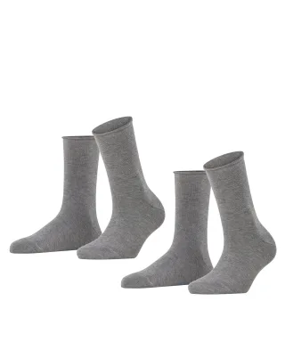 FALKE - FALKE Happy 2-Pack Damen light greymel. - Gr. - 40.5