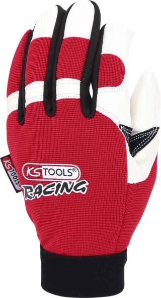 KS Tools Leder-Mechaniker-Handschuh, Vibrationsgedämmt rot/schwarz/weiß 9 - 310.0250