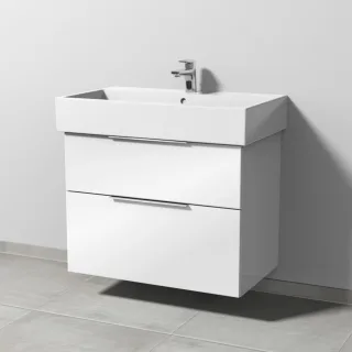 Sanipa 3way Waschtischunterbau zu Duravit Vero Air Waschtisch mit 2 Auszügen, Weiß-Glanz UF43478
