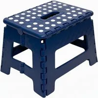 HH-Haushalt Klapptritt Klapphocker, Tritthocker Navy Blue Faltbar H 22cm bis 150KG für Kinder
