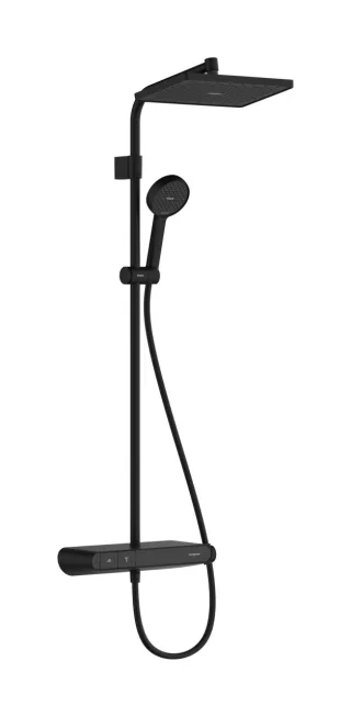 Hansgrohe Showerpipe Activera Q 290/180 1jet EcoSmart mit ShowerTabletSelect Mattschwarz,28648670 28648670