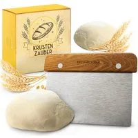 Krustenzauber Backmatte Zubehör - Brotschlingen, Schneebesen, Backmatte, Teig Reinigungstücher, Teigkarte Edelstahl