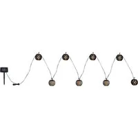 GLOBO LIGHTING LED Solarleuchte SOLAR-LICHTERKETTE KUNSTSTOFF SCHWARZ, 98XLED, LED fest integriert, Extra-Warmweiß, Flammenoptik für besonders stimmungsvolles Licht
