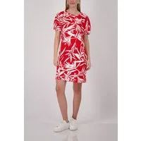 Monari Shirtkleid Kleid Blätter allover Regular fit mit Blättermuster