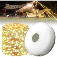 DESUO Lichterkette 12m Camping Lichterkette Aufrollbar 8 Beleuchtungsmodi Wasserdichte