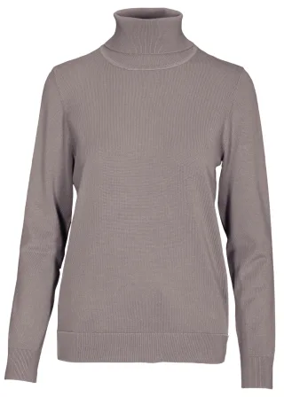 CLARINA - NOS Rollkragen-Pullover,1/1Arm 743 mokka mel. - Gr. - 40