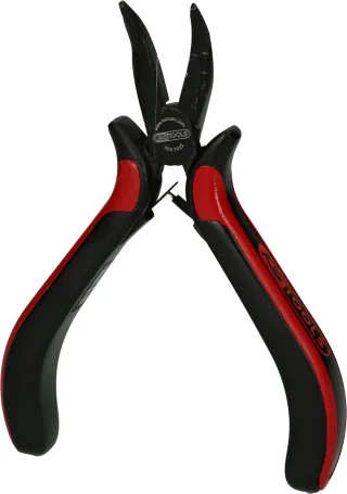 KS Tools Feinmechanik-Flachrundzange-gebogen, 130mm - 500.7022