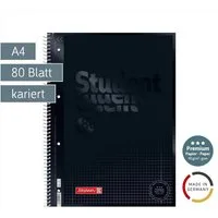 BRUNNEN Notizblock BRUNNEN College-Block A4 Lin.28 kariert 80 Blatt Onyx