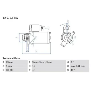 Bosch Starter BMW 1er 2er 3er 4er 5er 6er 7er X1 X3 X4 X5 2,0