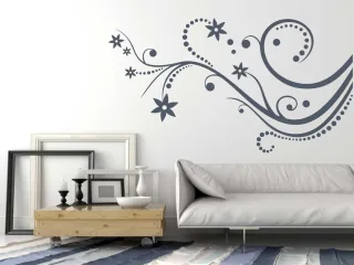 Wandtattoo Blumenranke