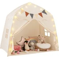 COSTWAY Spielzelt Kinder Spielhaus, mit Lichterketten, 157 x 98 x 148cm