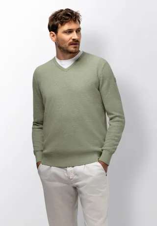 State of Art - Regular-Fit-Pullover mit V-Ausschnitt hellbeige - Gr. - XL