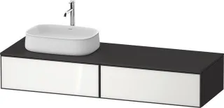 Duravit Zencha Konsolenwaschtischunterbau wandhängend Weiß & Graphit n/a & Supermatt 1600x550x281 mm ZE4814L64800000