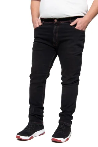 Way of Glory Herren Übergrößen Jeans im klassischen 5-Pocket Look Tom schwarz