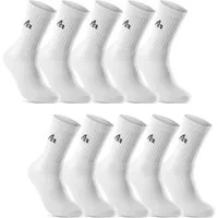 sockenkauf24 Sportsocken 10 Paar "i1R" Sport Socken Herren & Damen Socken Tennissocken (Weiß, 47-50) mit Frotteesohle - 10300