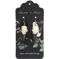 Horror-Shop Dekoobjekt Kleine Rabenschädel als Gothic Ohrringe
