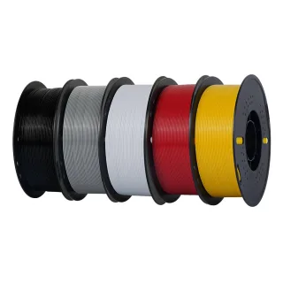 KINGROON PETG 3D Printer Filament 1.75mm Multicolor 5kg Black/White/Grey/Red/Yellow High Strength Easy to Print Eco-Frie