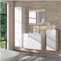 Vicco Badmöbel-Set Izan, Weiß, 5 Teile, (5-St., 5er Set)