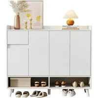 Merax Schuhschrank mit 1 Schublade, 4 Türen und verstellbaren Regal (1-St) Kommode mit viel Stauraum, Anrichte, Schuhschrank, Breite 120cm
