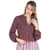 Madame Marie Trachtenstrickjacke Trachten Strickjacke - AVENARA - lavender melange, mahagoni melange
