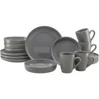 LeGer Home by Lena Gercke Kombiservice Geschirr-Set, Service Liliane (16-tlg), 4 Personen, Steinzeug, skandinavische, minimalistische Formensprache, 16 Teile