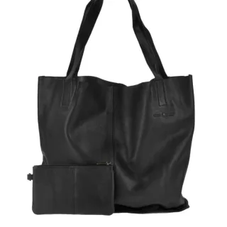 Shopper Leder schwarz 43x31cm Carmen inkl. Bag-in-Bag | Greenburry Nappa Serie weiches Leder Damen Handtasche Schultertasche
