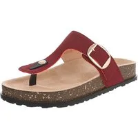 Ital-Design Modische Flip-Flops mit Schnalle für Damen Zehentrenner (91512255) Flach Zehentrenner in Weinrot