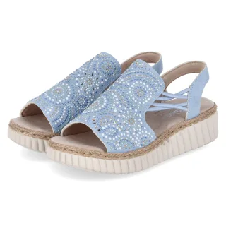 Rieker Sandalen  Blau - Gr. 39 -  Textil