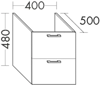 Burgbad Unterschrank Sys30 PG2 Echo 520x800x500 Graphit Softmatt, WUYW080F3963 WUYW080F3963