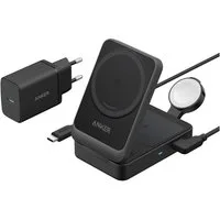 Anker MagGo 3-in-1 Smartphone-Ladegerät (kabelloses Aufladen, Qi2-Technologie, 15W Ladepower, faltbar)