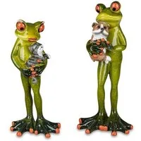 formano Dekofigur Formano Froschpaar mit Haustieren 2er Set