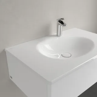 Villeroy und Boch Antao Schrankwaschtisch 4A7584R1 80x50cm, eckig, 1 Hahnloch, verdeckter Überlauf, weiß C-plus