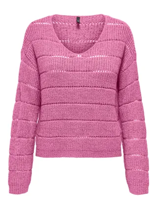 ONLY - ONLPAMELA LS V-NECK PULLOVER CC KNT Wild Orchid - Gr. - M
