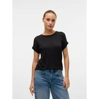Vero Moda Kurzarmpullover VMBRIANNA SS O-NECK PULLOVER BOO REP mit überschnittenen Schultern mit Umschlagsaum