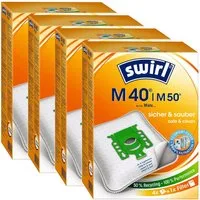 Swirl Staubsaugerbeutel Swirl M50 M 50, passend für Miele Staubsauger, inkl. 4 Filter - zuschneidbar, 16 St., Optimale Passform, EcoPor Qualität für lange Nutzungsdauer