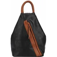 ITALYSHOP24 Rucksack Damen Cityrucksack Daypack Tasche Umhängetasche Tagesrucksack Backpack, Handtasche Freizeitrucksack Leder Optik Schule Travel Wandern Arbeit