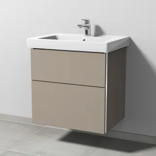 Sanipa 3way Waschtischunterbau zu Villeroy & Boch Subway 2.0 Waschtisch mit 2 Auszügen, Sandgrau-Mat BS61367