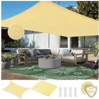 Sunicol Sonnensegel Wasserdicht Sonnensegel, mit UV Schutz, Rechteckig, Quadratisch, Ösen, Oxford-Gewebe mit PU-Beschichtung für Balkon Garten Terrasse