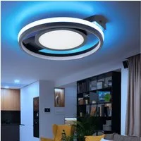 GLOBO LIGHTING LED Deckenleuchte, LED-Leuchtmittel fest verbaut, Warmweiß, Neutralweiß, Tageslichtweiß, LED Deckenleuchte Fernbedienung Deckenlampe dimmbar RGB Farbwechsel