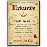 Tigerlino Poster Bester Papa Urkunde Geschenkidee Vater Bild Papa Geschenk Vatertag