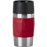 Emsa Thermobecher Travel Mug Compact, Edelstahl, Kunststoff, Silikon, 0,3L, Edelstahl, 3h warm/6h kalt, 360°Trinköffnung, spülmaschinenfest