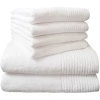 Dyckhoff Handtuch Set Brillant, Walkfrottee (Set, 6-St), mit Streifenbordüre,4 Handtücher (50x100cm), 2 Duschtücher (70x140cm)