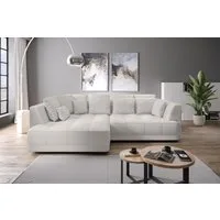WERK2 Ecksofa Tiga 207 x 286 cm modern & bequem, elektrisch verstellbare Sitztiefe, Struktur weich, L-Form, elektrische Sitztiefenverstellung