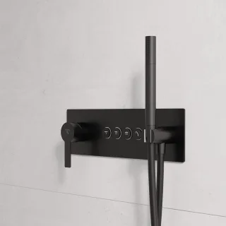 Steinberg Unterputz-Einhebelmischer, mit pushtronic, für 4 Verbraucher, schwarz matt, 39022422S 39022422S