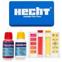 Hecht Pool-Wassertest Schütteltest Chlor- und pH-Wert-Test Wassertester mit Box, für ca. 50 Testdurchläufe