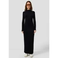 QS Maxikleid Kleid Rippkleid mit Stehkragen