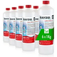 Höfer Chemie GmbH Poolpflege 6x 1 kg BAYZID® Chlor 13% flüssig für Pools, Zuverlässige Desinfektion für sauberes und hygienisches Poolwasser