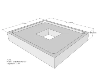 Neuesbad Wannenträger für Bette Floor 900x800 SD22816