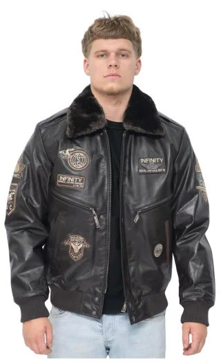 Herren-Bomberjacke der US Air Force aus Leder – Wellington