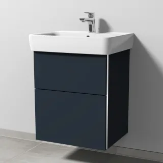 Sanipa 3way Waschtischunterbau zu Geberit Renova Plan Waschtisch mit 1 Tür, Marine-Matt BP8741R
